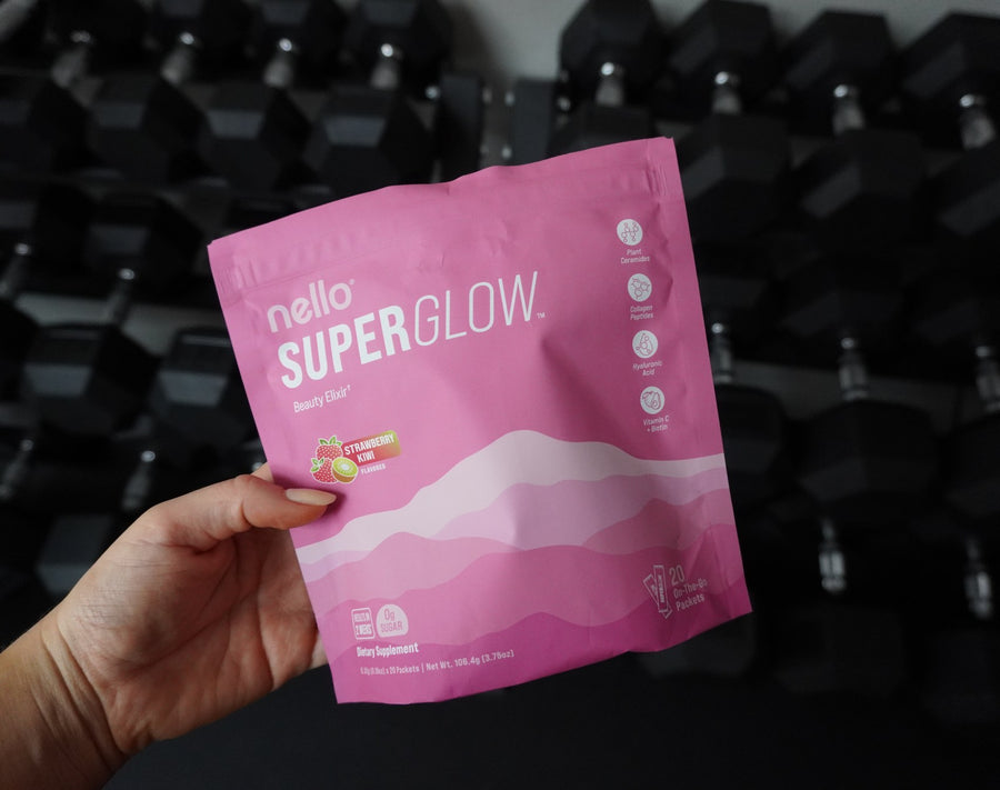 Collagen peptides at a dose printed on the pack