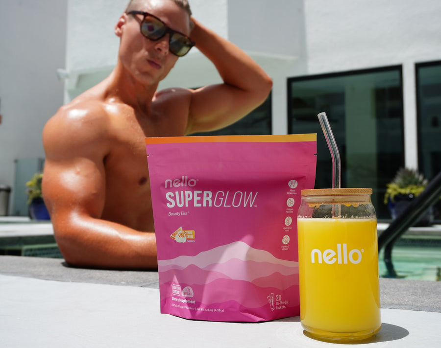 Collagen, ceramides, hyaluronic acid, vitamin C and biotin