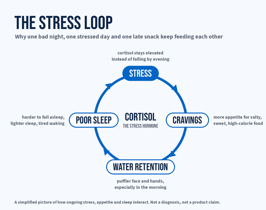 Stress, cravings and bad sleep were one loop, not three problems